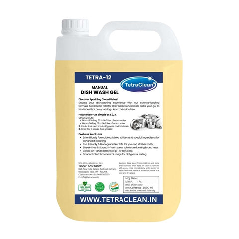 TetraClean TETRA-12 Manual Dish Wash Gel 5L