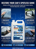 TetraClean Car Hard Water Mark Remover 5 Litre | Removes Water Spots, Mineral Deposits & Stains from Car Glass and Paint