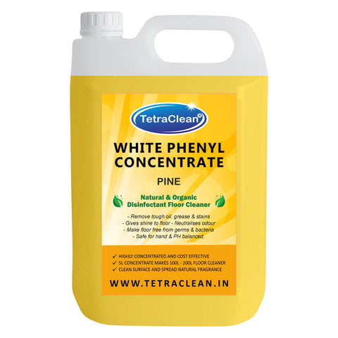 TetraClean White Phenyl Concentrate Liquid 5L– Pine Fragrance