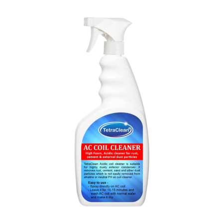 TetraClean Acidic & High Foam AC Coil Cleaner | Removes Rust, Cement, and Heavy Dust | Ideal for Exterior Condensers (Available in 500ml )